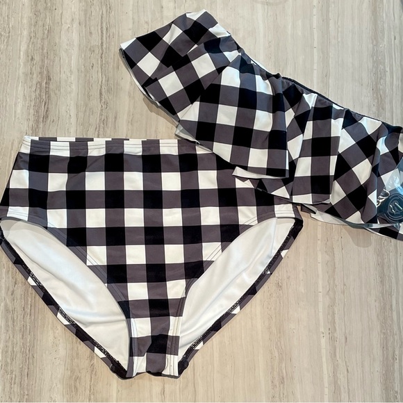 Kate Spade Shoreside Plaid Bikini black / white - Picture 4 of 13